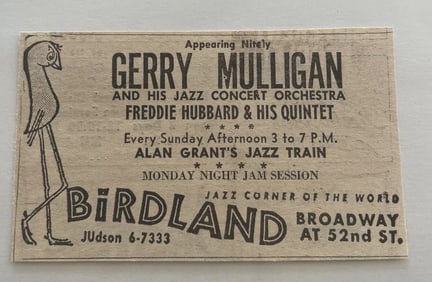 Gerry Mulligan Freddie Hubbard 1966 Ad Poster