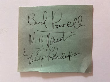 Bud Powell Autogrpah Paper