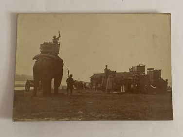 Antique's Brown Brothers Elephant Cambodia Tiger Hunting Photograph