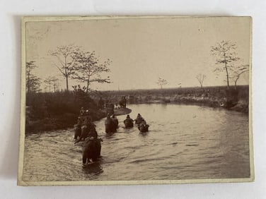 Antique's Brown Brothers Elephant Cambodia Tiger Hunting Photograph