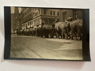 Antique Brown Brothers Police Riding Elephant Photo