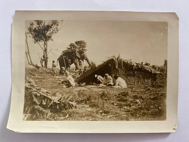 Antique Brown Brothers Indian Village Elephant Photo