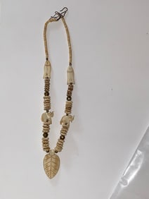 Antique African Elephant Effigy Necklace
