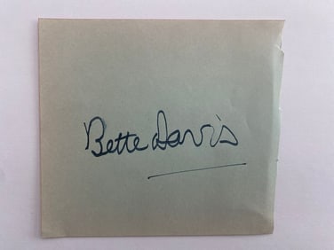 Bette Davis Autographed Paper