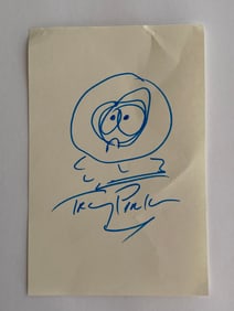 Trey Parker Signed South Park Drawing