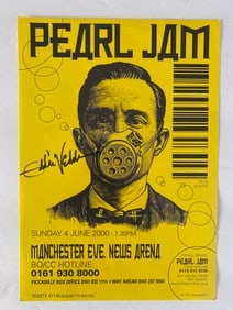 Eddie Vedder Autographed Peal Jam Concert Poster