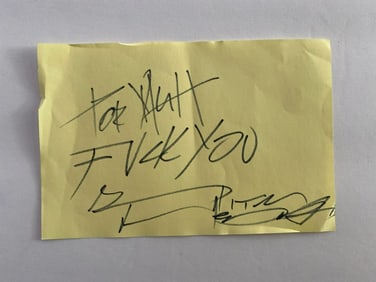 Mitch Hedberg Autograph Note