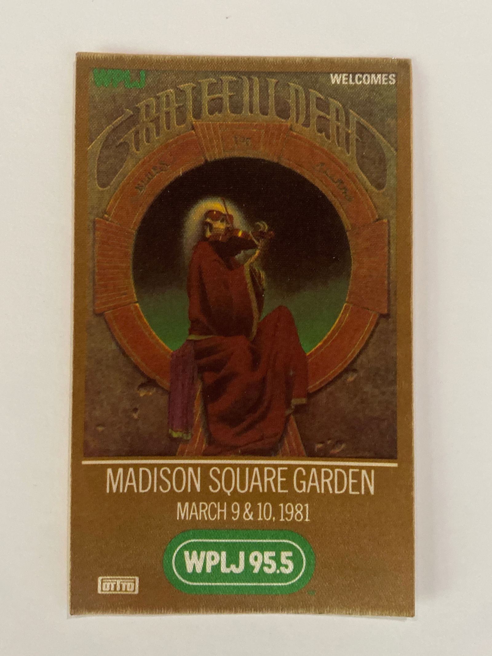Grateful Dead 1981 Madison Square Garden Backstage Pass (1 of 2)