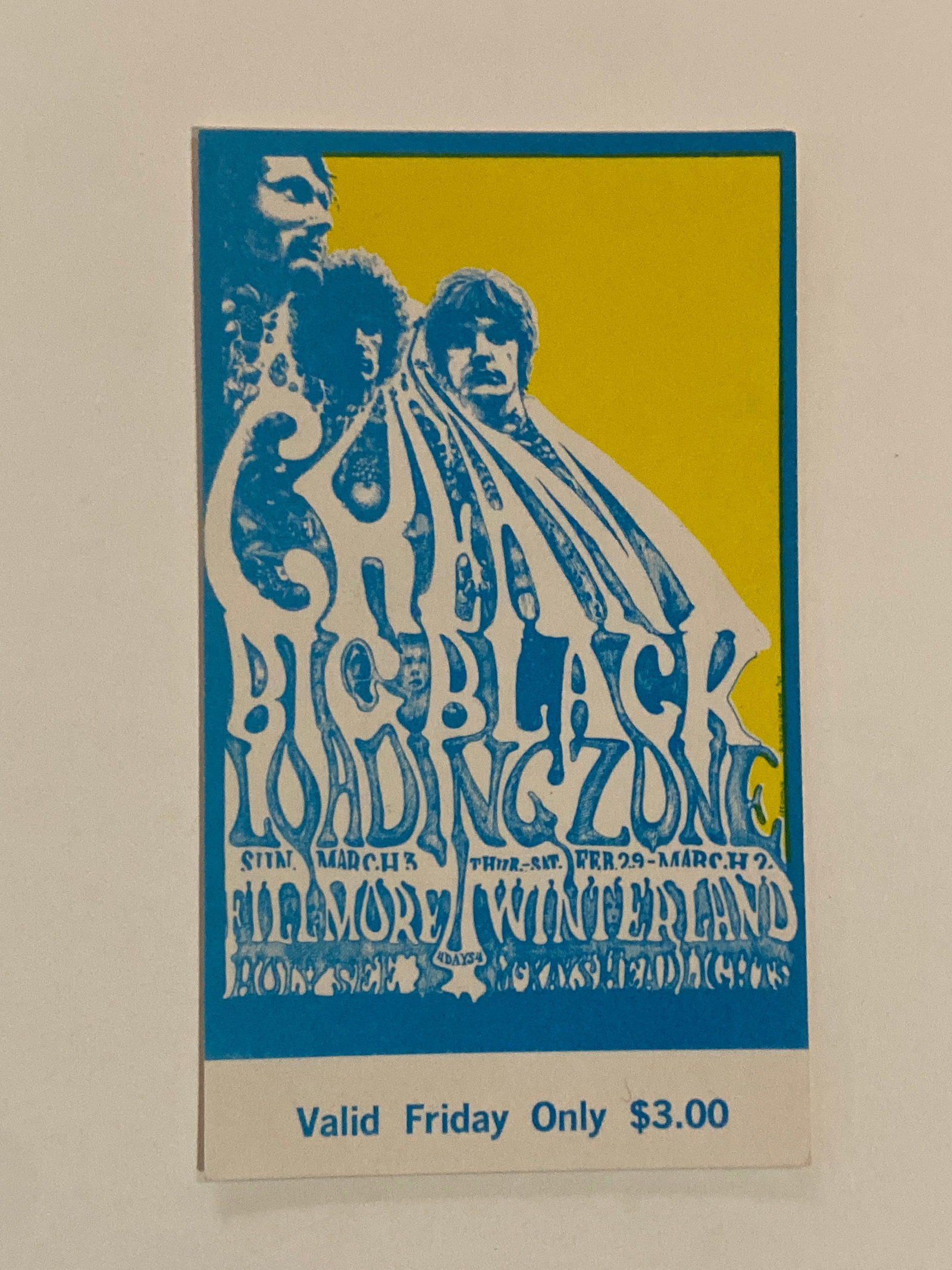 Cream 1968 Fillmore Winterland Concert Ticket 1st Printing: Own a rare piece of rock history with this original 1968 Cream Fillmore/Winterland concert ticket – a 1st printing from their legendary farewell tour. This authentic ticket stub captures the magic o