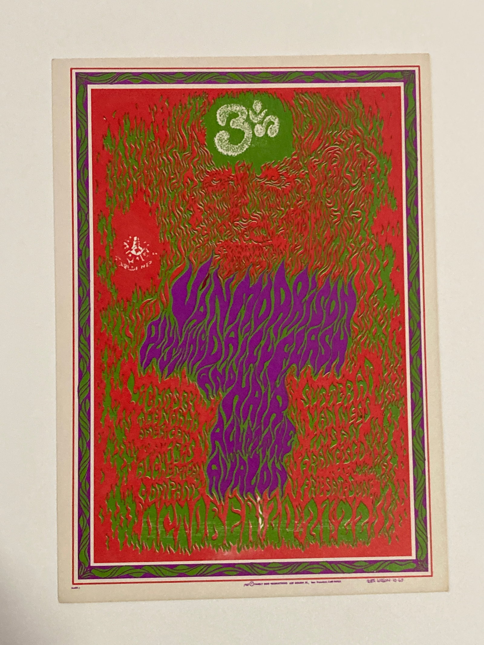 Van Morrison 1967 Avalon Ballroom Concert Postcard 1st Printing (1 of 2)
