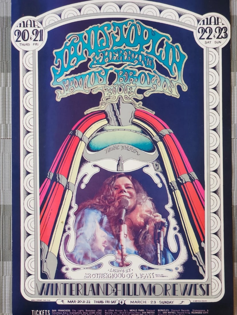 Janis Joplin 1969 Fillmore Concert Poster 1st Printing (1 of 4)
