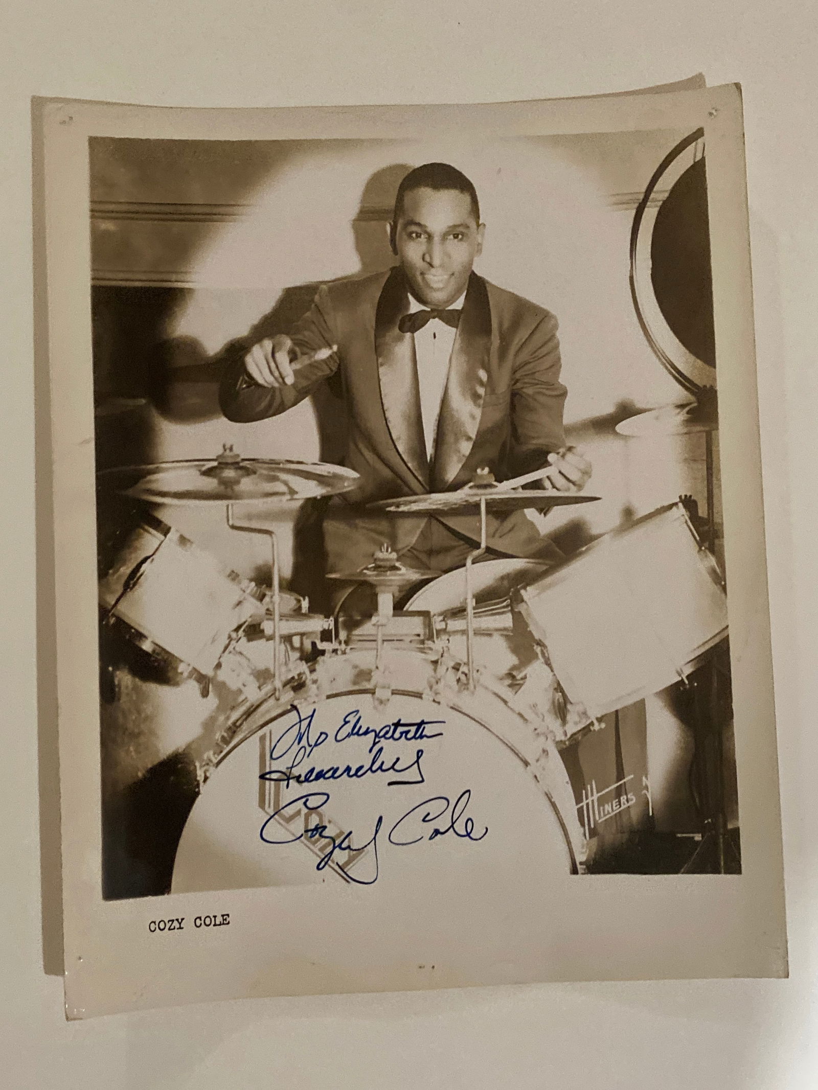Cozy Cole jazz drummer autographed photo (1 of 1)