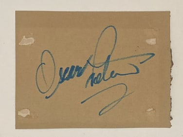 Oscar Peterson autograph cut signature