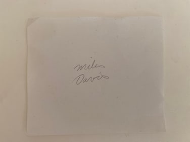 Miles Davis autographed paper