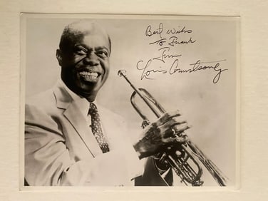 Louis Armstrong autographed photo