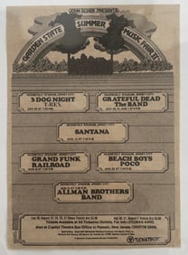 Grateful Dead Allman Brothers 1973 Roosevelt Stadium Ad Poster