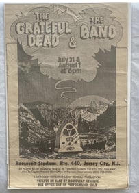 Grateful Dead The Band Roosevelt Stadium Concert Ad Poster