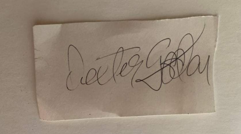 Dexter Gordon autographed cut signature: Offered here is an authentic cut signature from legendary jazz saxophonist Dexter Gordon, one of the most influential tenor players in the bebop and hard bop eras. Known for his towering presence and 