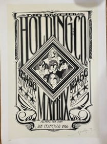 Janis Joplin Big Brother Stanley Mouse Signed Matric Poster