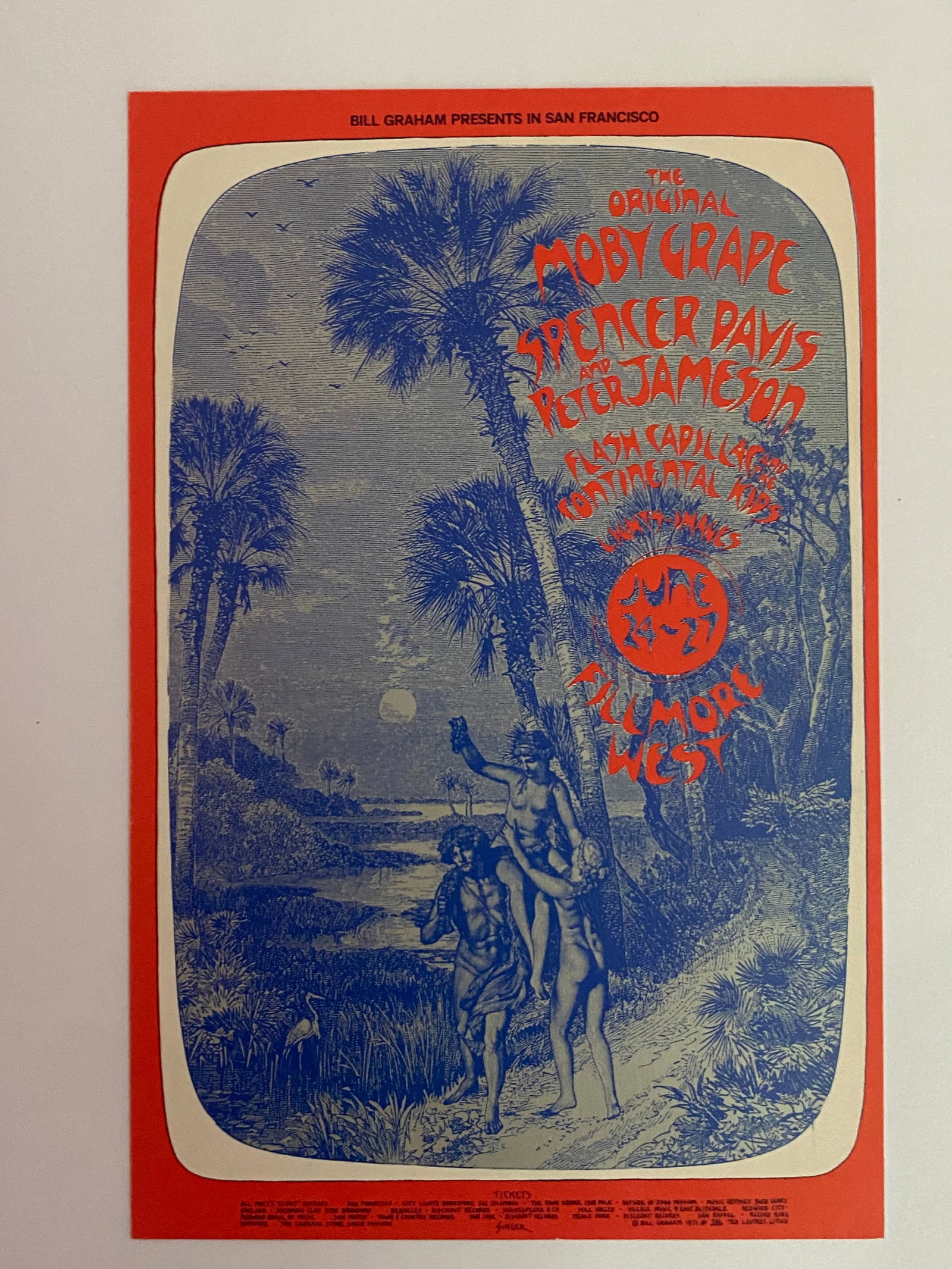 Moby Grape Spencer Davis Pster Jameson 1971 Fillmore Concert Handbill 1st Printing: Offered here is an original first printing of the 1971 Fillmore concert handbill featuring Moby Grape, the Spencer Davis Group, and Jameson. Produced for the legendary Fillmore West in San Francisco,