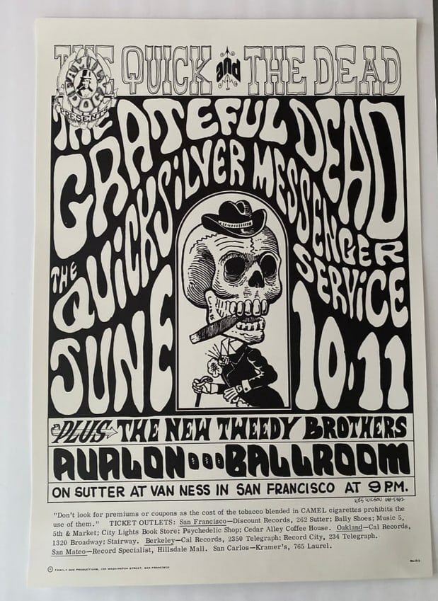 Grateful Dead Quick and The Dead 1966 Concert Poster 2nd Printing (1 of 1)