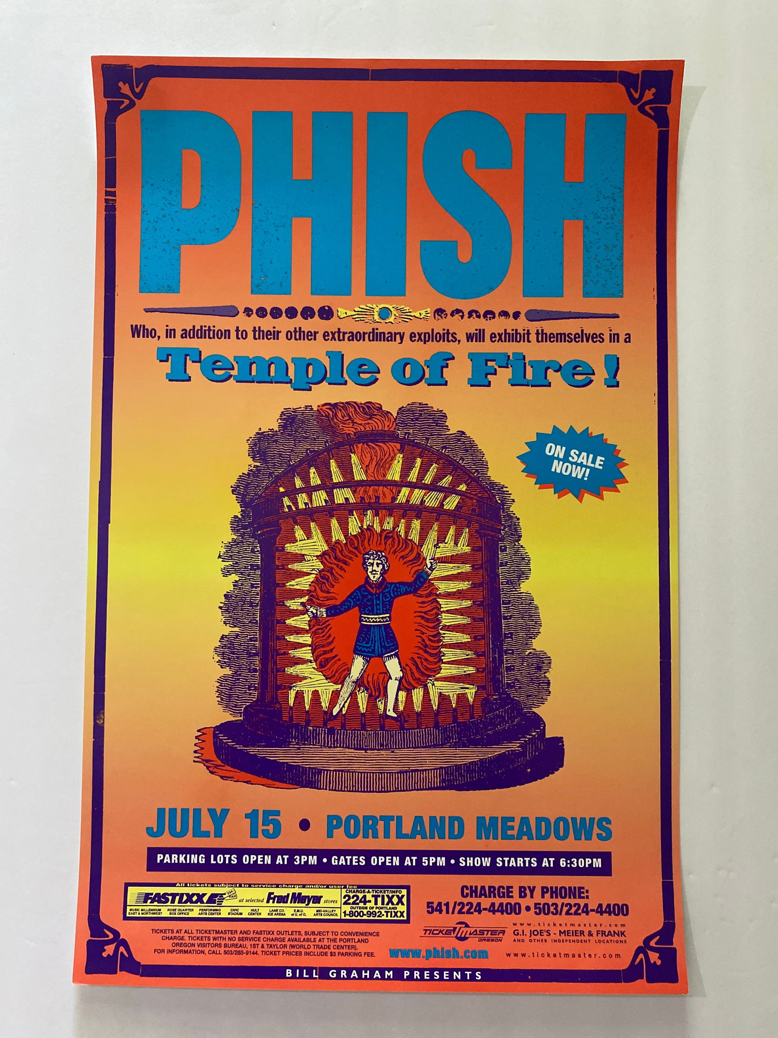 Phish 1998 Portland Meadows Concert Poster 1st Printing (1 of 2)