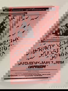 Jerry Garcia Band Orpheum Concert Poster 1st Printing: A vivid and original concert poster for the Jerry Garcia Band, celebrating the soul-stirring performances of the Grateful Dead frontman. A colorful slice of West Coast music history that will resonate