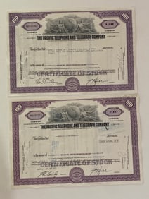 The Pacific Telephone and Telegraph Company Vintage Stock Certificate (2)