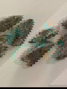 41.32ct Mined Nevada No. 8 Turquoise: This exceptional specimen of Antique Mined Nevada No. 8 Turquoise hails from one of the most coveted turquoise deposits in the American Southwest. Renowned for its vivid robin’s egg blue hue and del