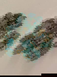 25.4ct Nevada No. 8 No. 8 Raw Turquoise 1930's Mined: This exceptional specimen of Antique Mined Nevada No. 8 Turquoise hails from one of the most coveted turquoise deposits in the American Southwest. Renowned for its vivid robin’s egg blue hue and del
