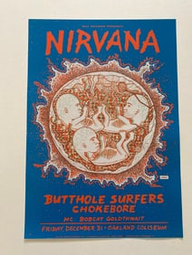 Nirvana 1993 Oakland Coloseum Concert Poster 1st Printing