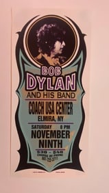 Bob Dylan Elmira NY Silkscreen Concert Poster 1st Printing
