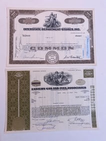 Eastern Gas and Fuel & Interstate Department Store Vintage Stock Certificate (2)