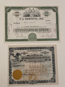 EJ Korvette & The Mighty Automotive Co Vintage Stock Certificate (2)