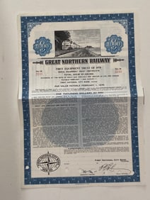 Great Northern Railway Vintage Stock Certificate
