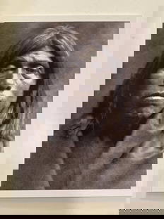 Edward Curtis Negative Created Giclee Studio Print: Offered here is a stunning Giclée studio print created from an original glass negative by legendary photographer Edward S. Curtis, sourced from the archives of the New York Public Library. This metic