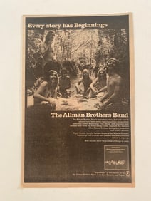 The Allman Brothers 1973 Concert Ad Poster