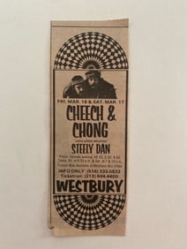 Cheech & Chong Steely Dan 1973 Concert Ad