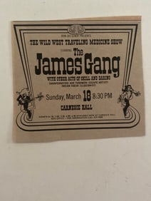 James Gang 1973 Carnegie Hall Concert Ad