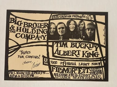 Janis Joplin Big Brother 1968 Handbill Linda McCartney Art