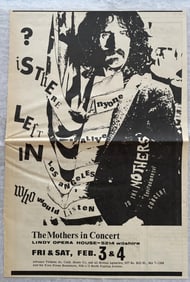 Frank Zappa 1967 Lindy Opera House Concert Ad Poster