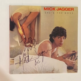 Mick Jagger autographed album cover