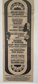 Grateful Dead Janis Joplin Fillmore Ad Poster