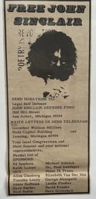 Timothy Leary, Allen Ginsberg 1969 John Sinclair Benefit Ad