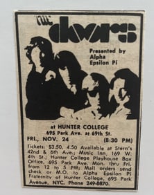 The Doors 1967 Hunter College Concert Ad