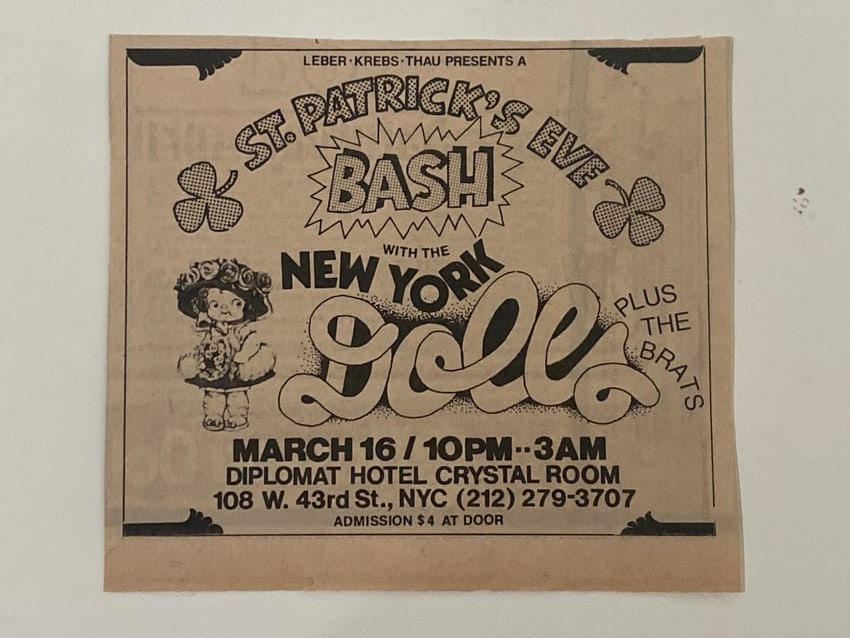 New York Dolls St Patrick's Concert Ad (1 of 1)