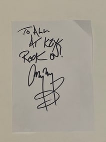 Jimmy Page autographed note