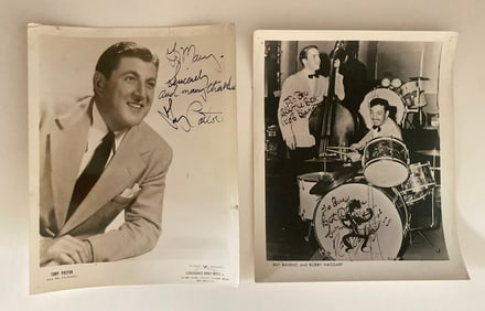 Bobby Haggart Ray Bouduc and Tony Pastor signed photos