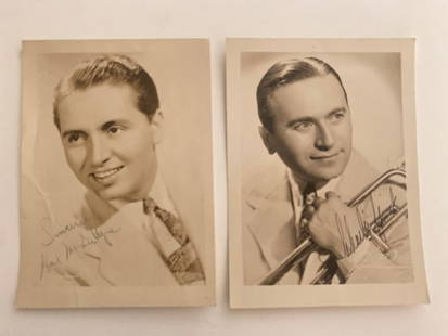 Charlie Spivak & Hal Macintyre autographed photos: ChatGPT said:This lot features two autographed photographs from celebrated big band era musicians: Charlie Spivak and Hal MacIntyre. Known as "The Man Who Plays The Sweetest Trumpet In The World," Spi