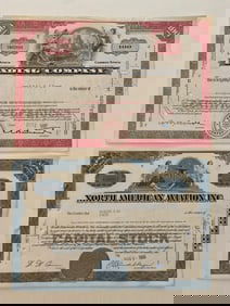 Reading Co & North American Aviation Vintage Stock Certificate (2)